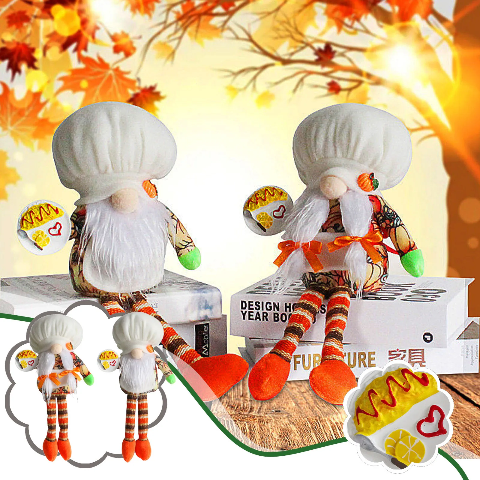 

Christmas Decoration Christmas Cake Plate White Hat Doll Long-legged Sitting Ornament Doll Ozdoby Swiateczne Boze Narodzenie