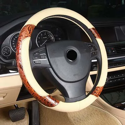 

Чехол рулевого колеса автомобиля гоночная древесная стружка резьба 35/36/37/38/39/40 см кожа для BMW/Honda/AUDI/Ford/Toyota/volkswagen
