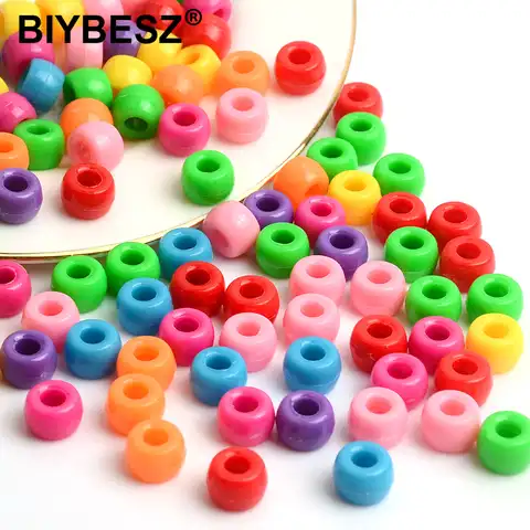 100 pieces.Acrylic plain round beads, plastic plastic beads, accesses “Make yourself”, beads with a scattering for clothes, large circles ...