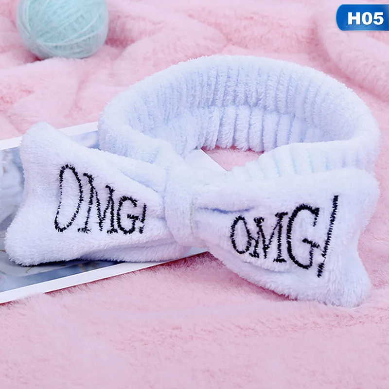 Новая буква "OMG" коралловый флис мягкий бант повязки для женщин девочек милый держатель волос повязки для волос аксессуары для волос