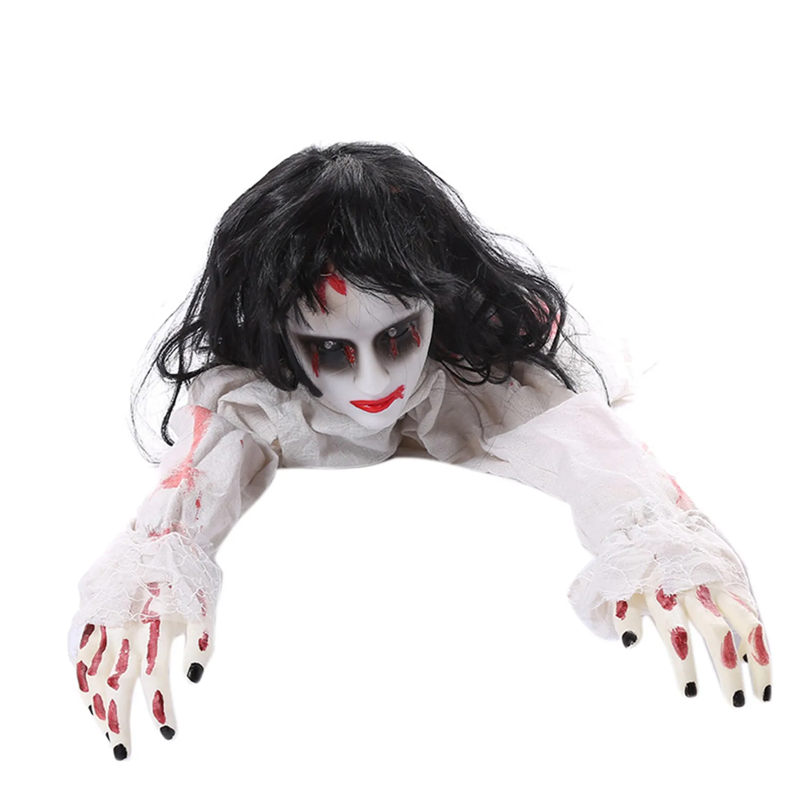 

Halloween Ghost Toys Scary Crawling Female Ghost Model Electric Voice Trick Toys Haunted House Decor Props Novelty Funny Toy Hot