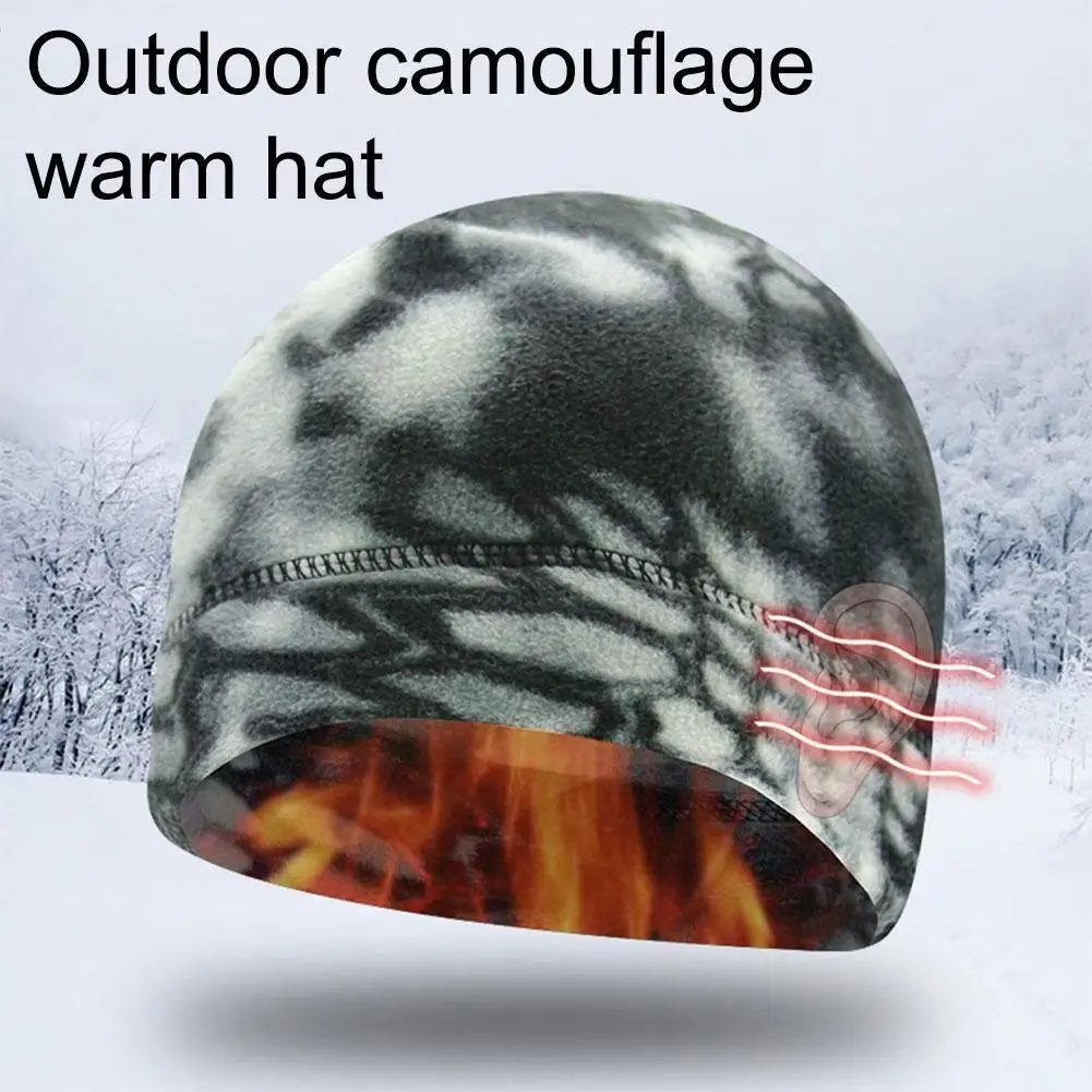 

New Winter Spring Men‘s Beanie Marine Corps Tactical Thickened Caps Camouflage Male Fleece Windproof Polar Elastic Warm Out E4v2