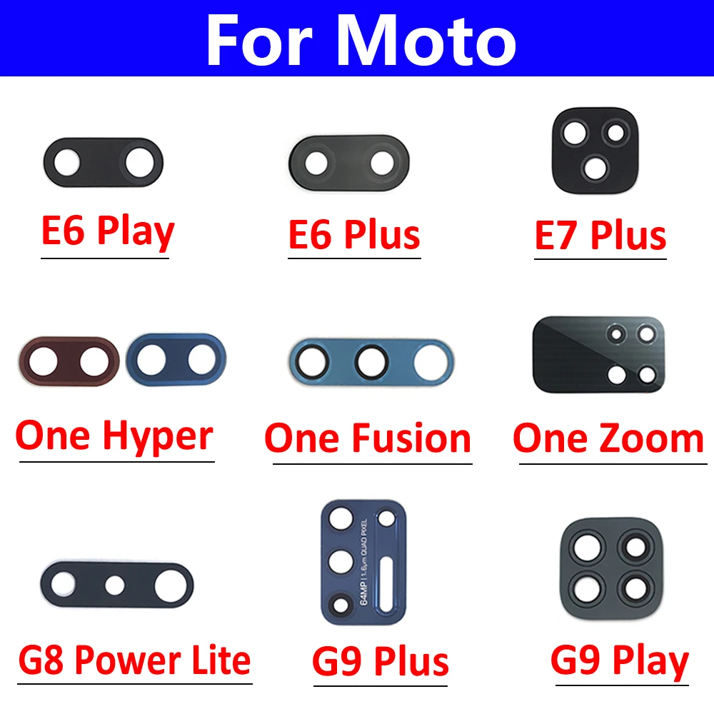 

Стеклянный объектив задней камеры с клеем для Motorola Moto E6 E7 G8 G9 Play Plus G8 Power Lite One Hyper Fusion Zoom