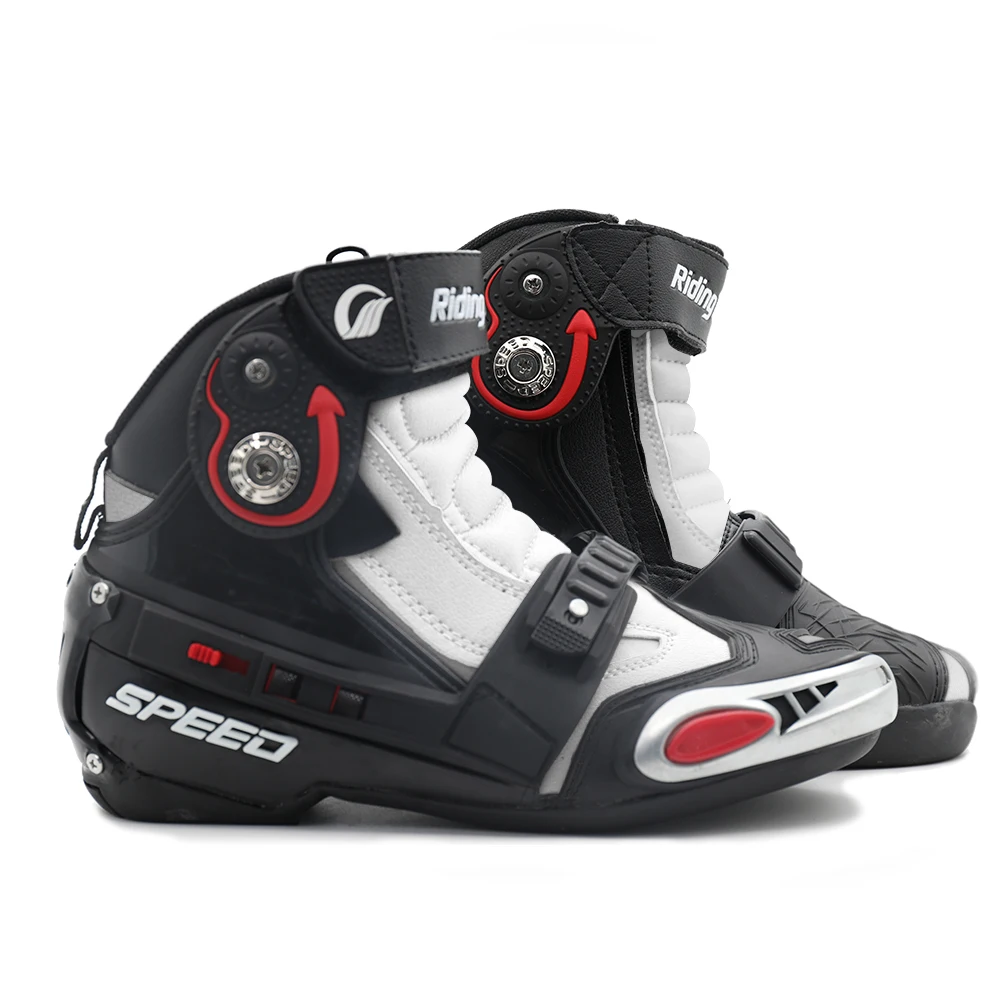 Классические кожаные ботинки для езды на мотоцикле|motorbike shoes|speed bootsmotorbike racing shoes |