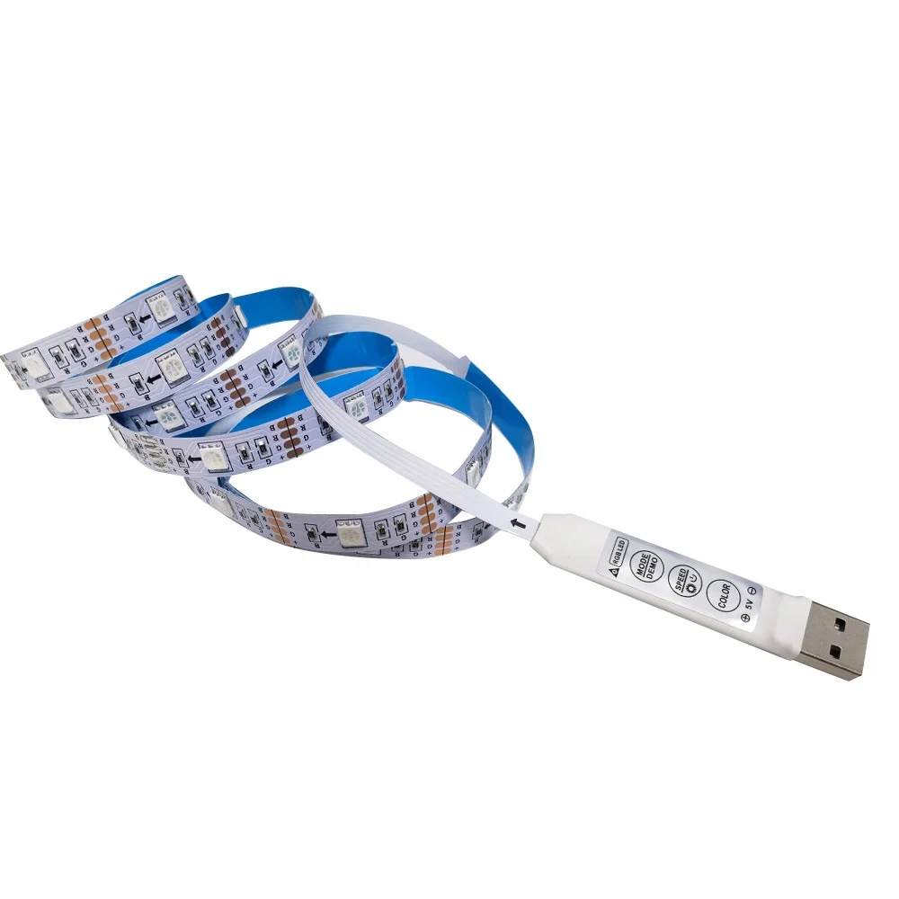 

LED Lights StripS USB RGB SMD2835 DC5V 1M 2M 3M 4M 5M Flexible Lamp Tape Diode TV Background Lighting luces LED 3 Key Control