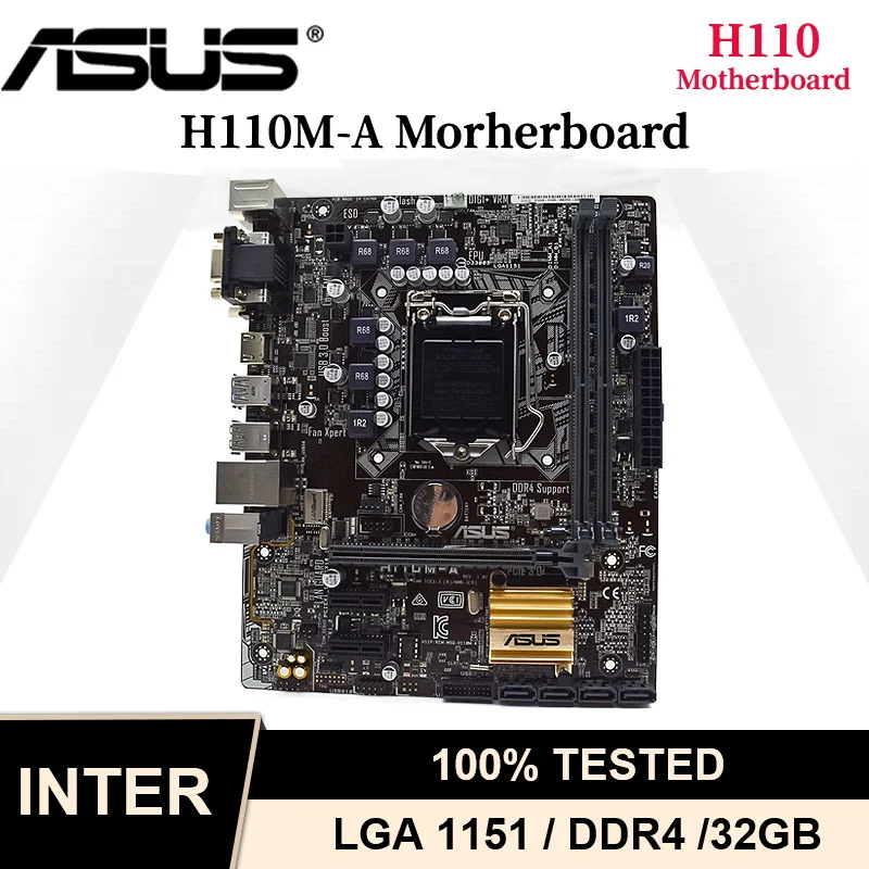 ASUS H110M-A LGA 1151 десктопные Материнские платы DDR4 Intel H110 поддерживают Core i3-6100 i5-6400 CPUS SATA3