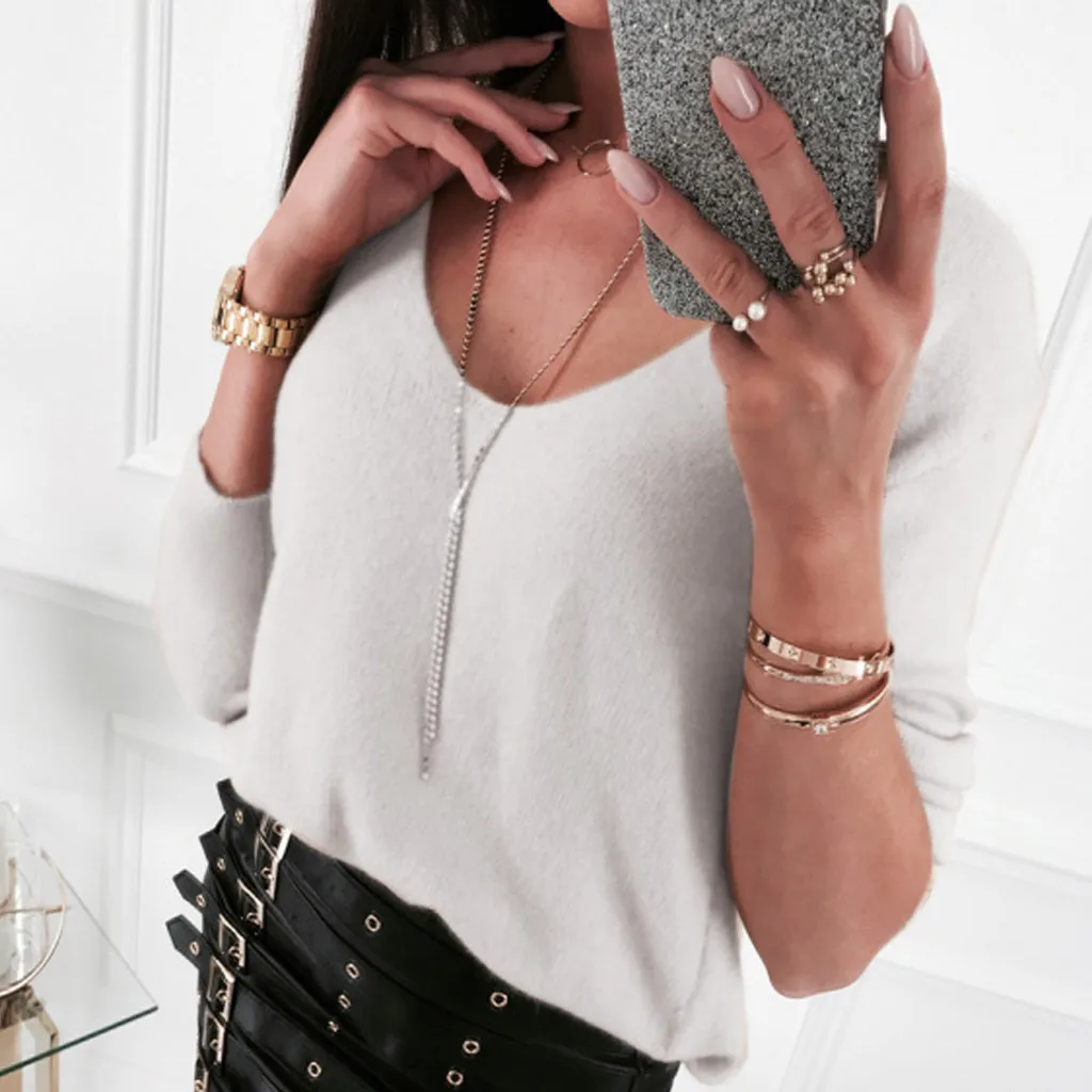 Модные повседневные женские сетчатые однотонные Лоскутные Топы с длинным