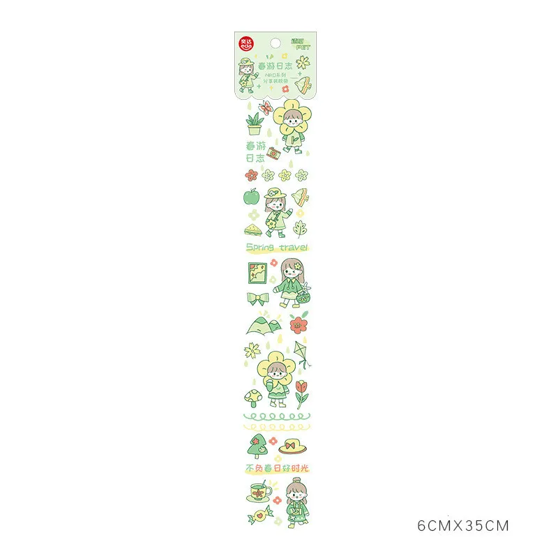 

1Pc Kawaii Cartoon Girly Stickers Scrapbooking Journal Album Decorative Cute Stationery Sticker PET Material DIY Diary Decals