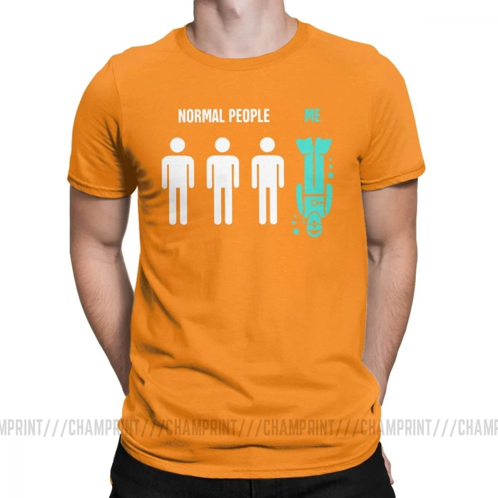 Мужские Забавные футболки для дайвинга с надписью Normal People Me, Спортивная футболка для дайвинга, дайвинга, подводного плавания, хлопковые топы, футболка с коротким рукавом - Цвет: Оранжевый