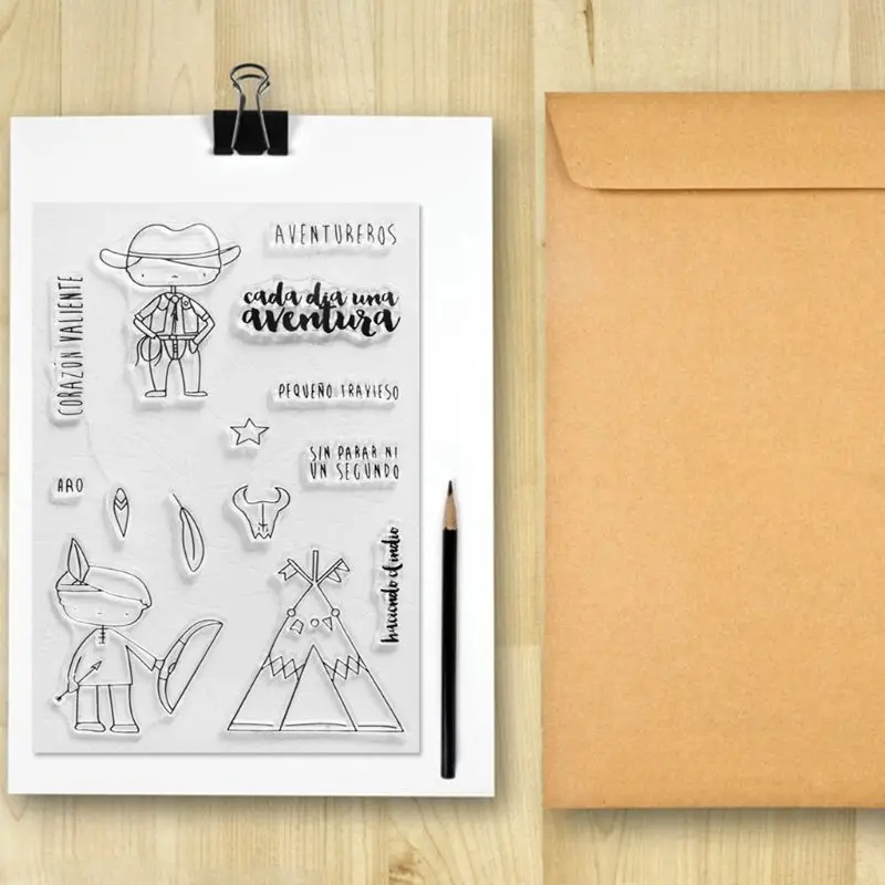 Кемпинг мальчик силиконовый прозрачный печать DIY Скрапбукинг рельефная