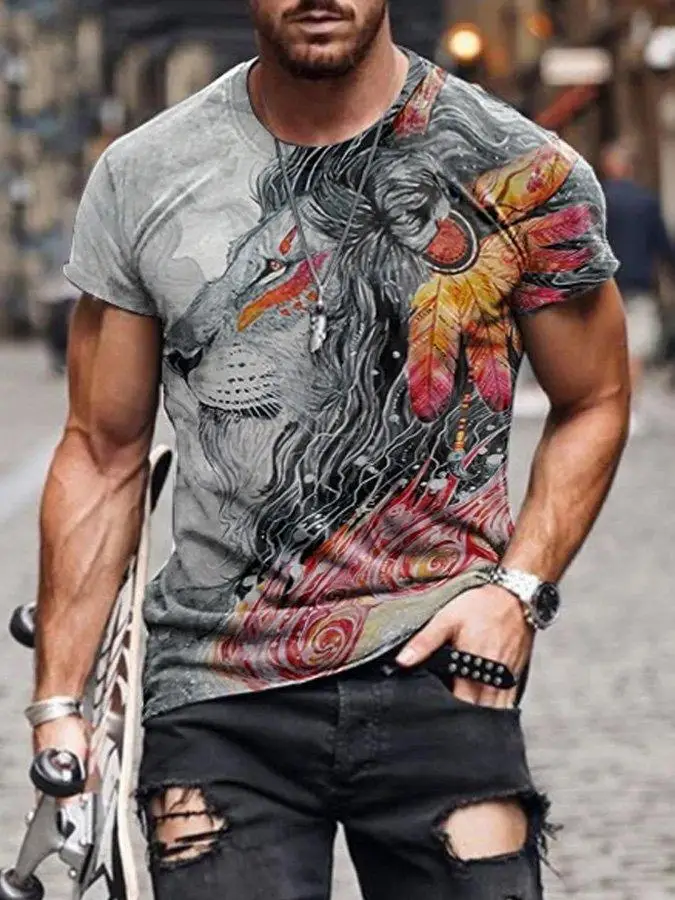 

2021 summer new style 3D printing funny anime skull pattern street casual T-shirt with short sleeves, best-selling personality