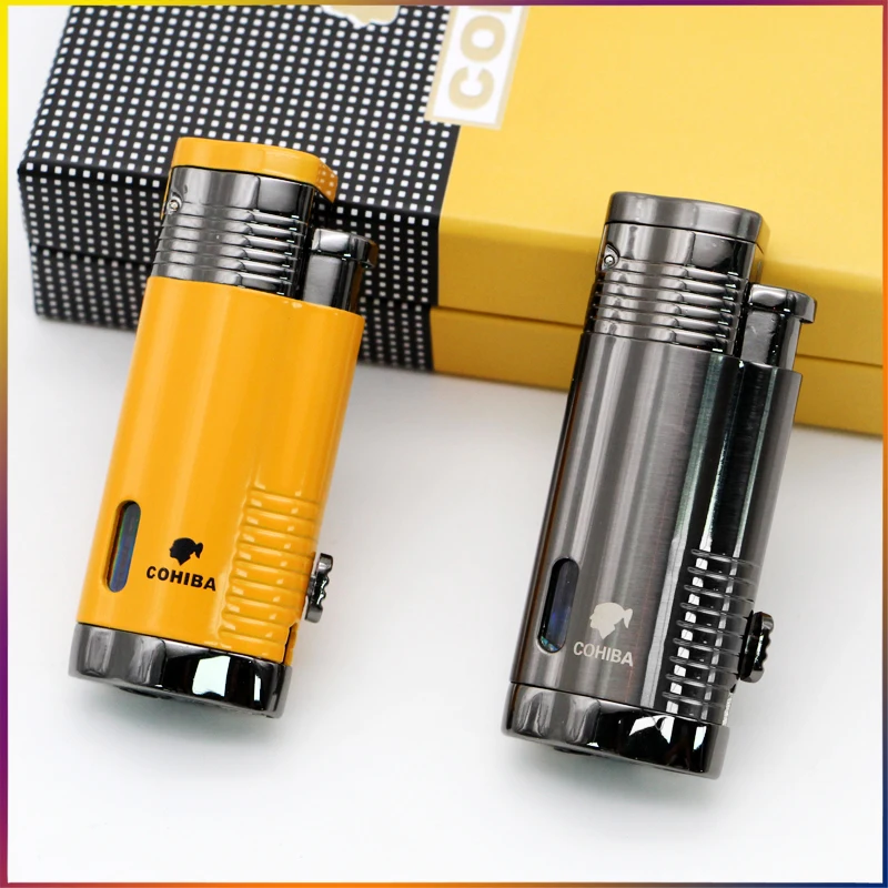 COHIBA фонарь из нержавеющей стали Jet Flame ветрозащитная сигарета деловая зажигалка с сигары удар новое поступление