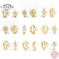 canner 925 sterling silver cartilage ear ring petals hoop earrings for women huggie round piercing earring jewelry pendientes