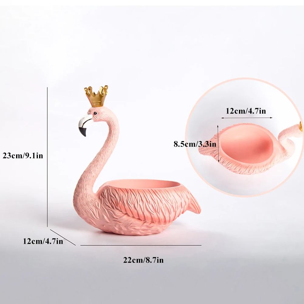 

Crown Flamingo Figurine Resin Craft Statue Miniature Home Desk Decor Ornament