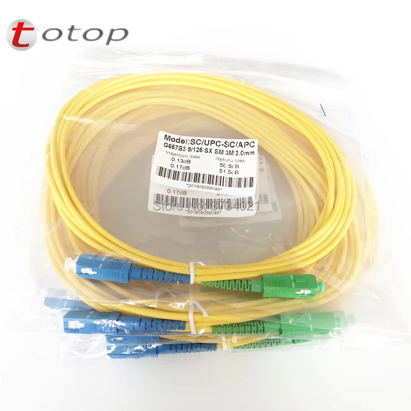 50 шт./лот SC/APC FC/UPC LC/APC SC/UPC 3 м в длину 0 мм G657B3 желтый оптоволоконный