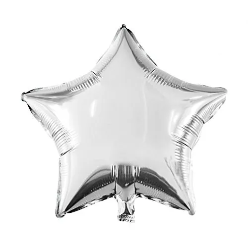 2pcs STAR 18inch 2 шт. Большой 3" Серебристые воздушные шарики большой Фольга шар 10/18/20/23 Вт, 30 Вт, 40 Юбилей празднование дня рождения свадьбы фон для студийной фотосъемки - Цвет: 2pcs STAR 18inch