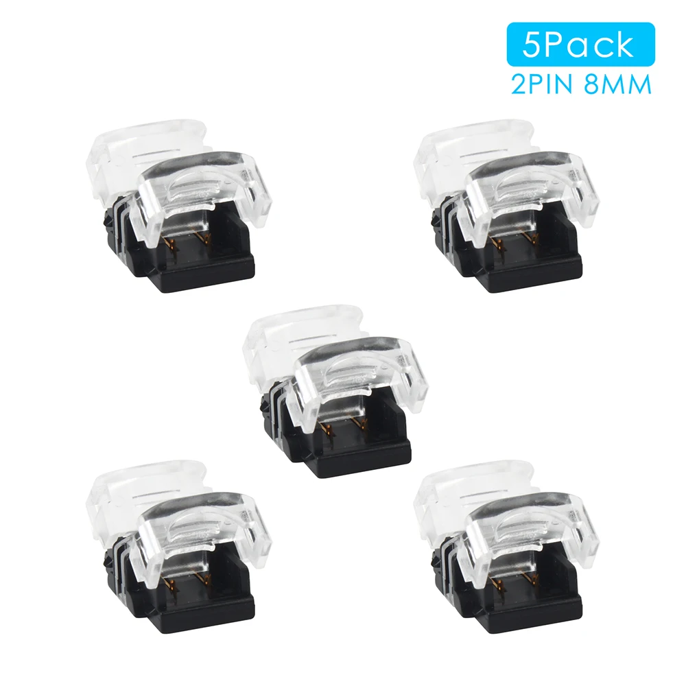 

5pcs/Lot 2pin LED Strip Connector 8mm 10mm for Single Color 3528 5050 LED Strip to Strip Connection Use Terminals