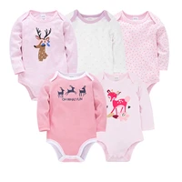 2021 cute baby girl clothes 3 5 pcsset cotton newborn clothes long sleeve spring body bebe infant 0 3 months overalls