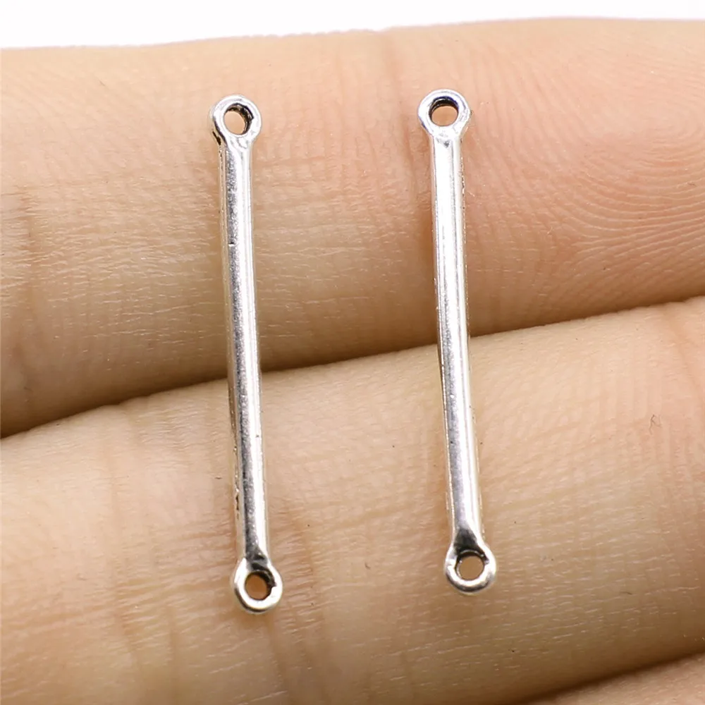 

Соединитель для подвесок 80 шт. 2x24 мм, античное серебряное покрытие, аксессуары для ювелирных изделий