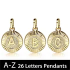 26 шт Круглые Подвески Алфавит A-Z буквы золотой цвет подвески для ожерелья ювелирные аксессуары DIY Ювелирные изделия GP418E