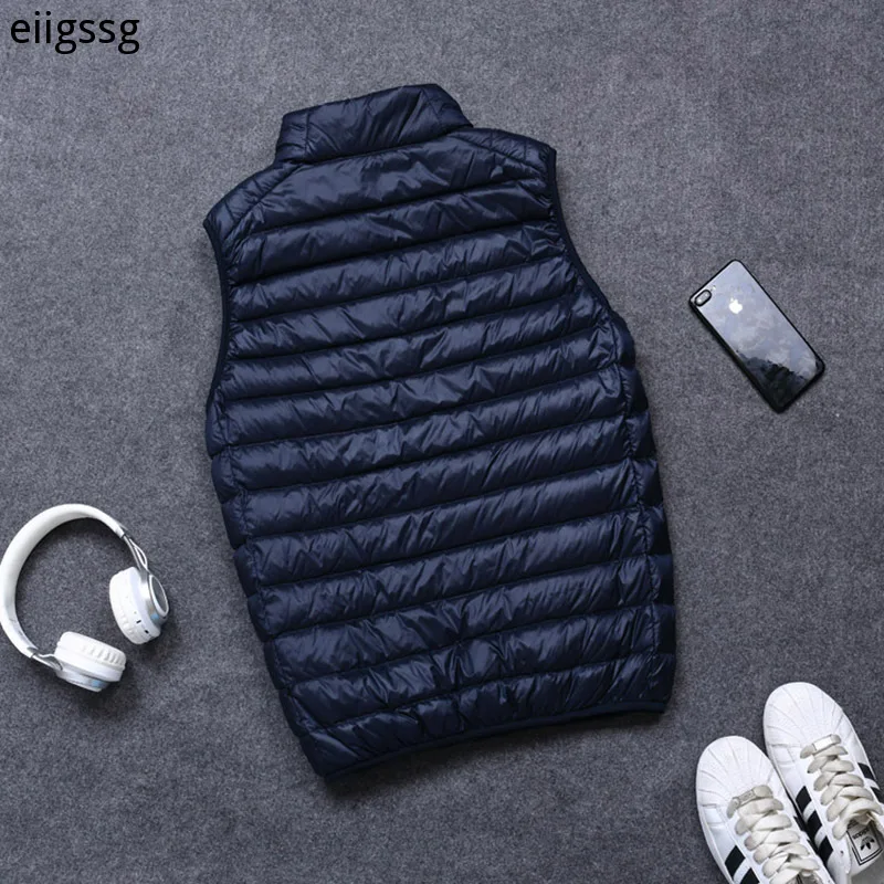 EIIGSSG 90% White Duck Down Men Vest Gielt Casual Waistcoat Spring Autumn Light Down Jacket Male