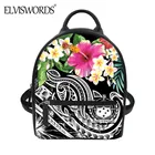 Женская сумка через плечо ELVISWORDS, с этническим узором Самоа, с гибискусом, 2020