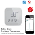 Zigbee Беспроводной Смарт Яркость термометр умный дом удаленного Управление в режиме реального времени светильник чувствительный Температура датчик влажности