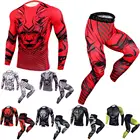 Футболка для ММА Rashguard, футболки Муай Тай + штаны, спортивные костюмы для ММА, мужской тренировочный костюм, боксерская футболка, Женская компрессионная одежда