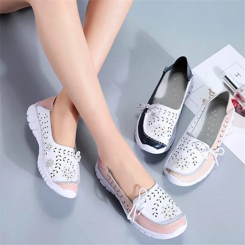 

Summer leisure new hollow comfortable versatile flat-bottom color round head female shoes