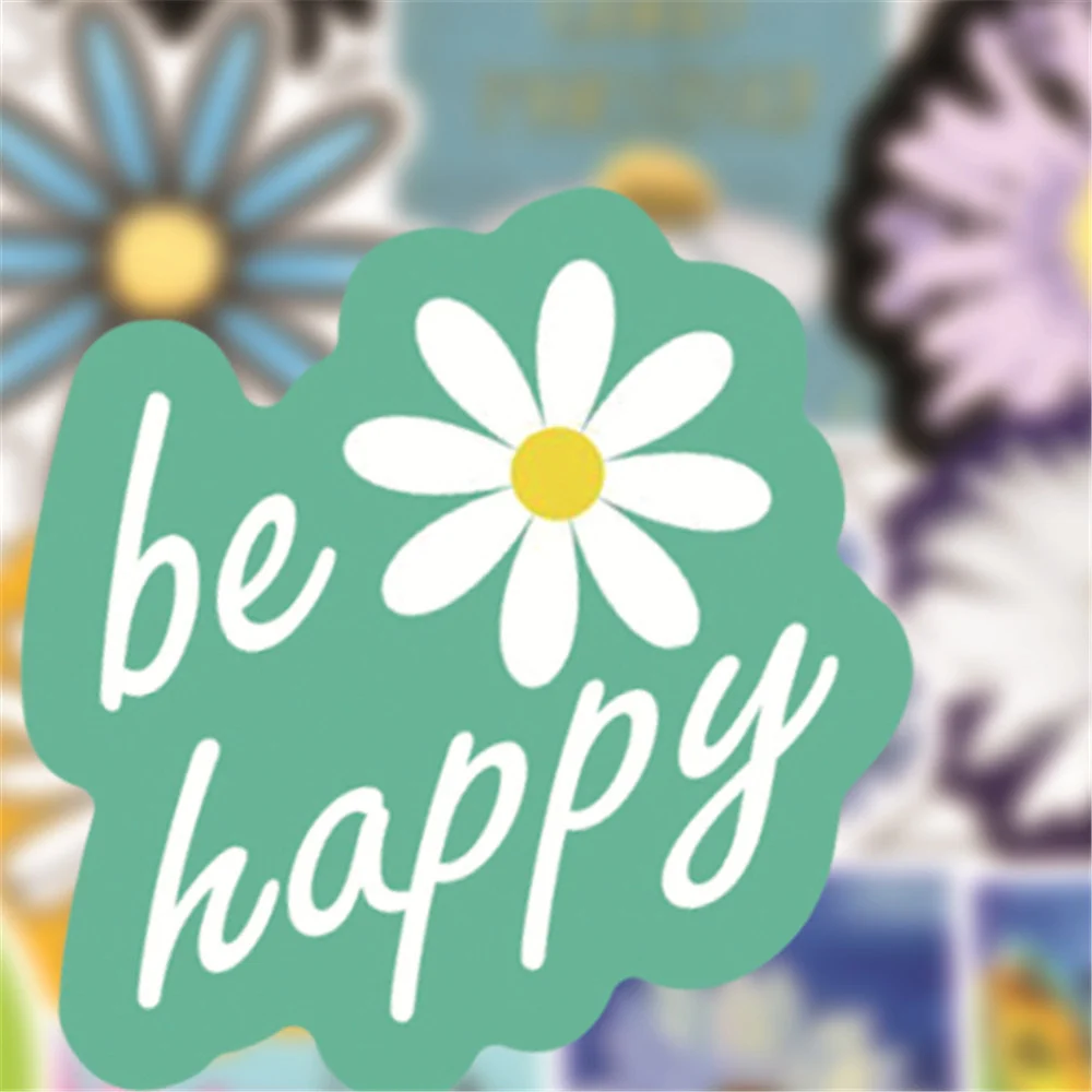10/30/50PCS Small Fresh Daisy Graffiti Stickers Water Cup Luggage Hand Account Refrigerator Car Decoration Wholesale | Игрушки и хобби