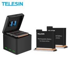 TELESIN 3 шт батарея+ 3 слота зарядное устройство 2 TF карты коробка для хранения для DJI Osmo Экшн камеры аксессуары