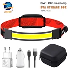 Налобный фонарь B42L светодиодный со встроенным аккумулятором, водонепроницаемый, USB, для кемпинга, езды на велосипеде и бега