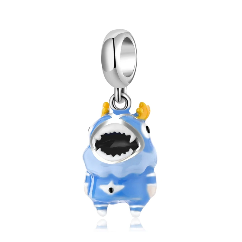 

Подвеска для браслета «Пандора» из серебра 925 пробы с синими эмалированными бусинами