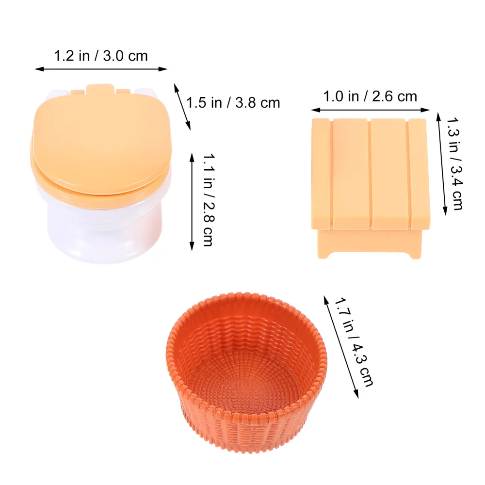 

3pcs Mini House Miniature Wooden Bathroom Furniture Set Mini House Furniture