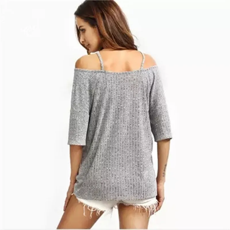 

Slash Neck Sexy T Shirts Top Women Off The Shoulder Solid T-Shirts Women's Solid Clothes Half Sleeve Tees Top
