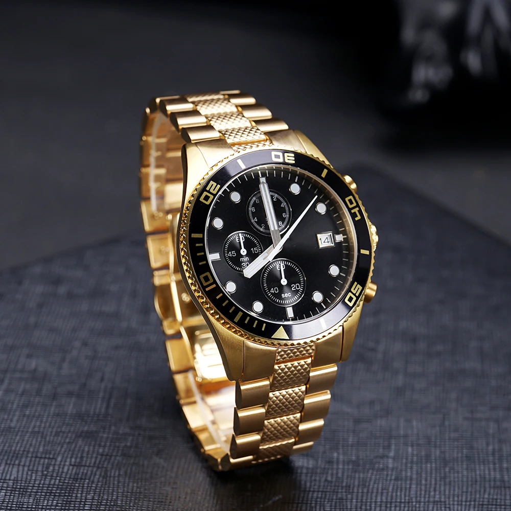 

2021 New Men's AR5857 YELLOW GOLD STAINLESS STEEL MEN'S WATCH Men's Quartz Watch Luxury fashion sports watch AR1980 AR60007