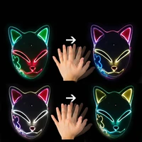 face changing led mask halloween party anime masks neon maske light glow in the dark gesture control colorful mask cosplay props