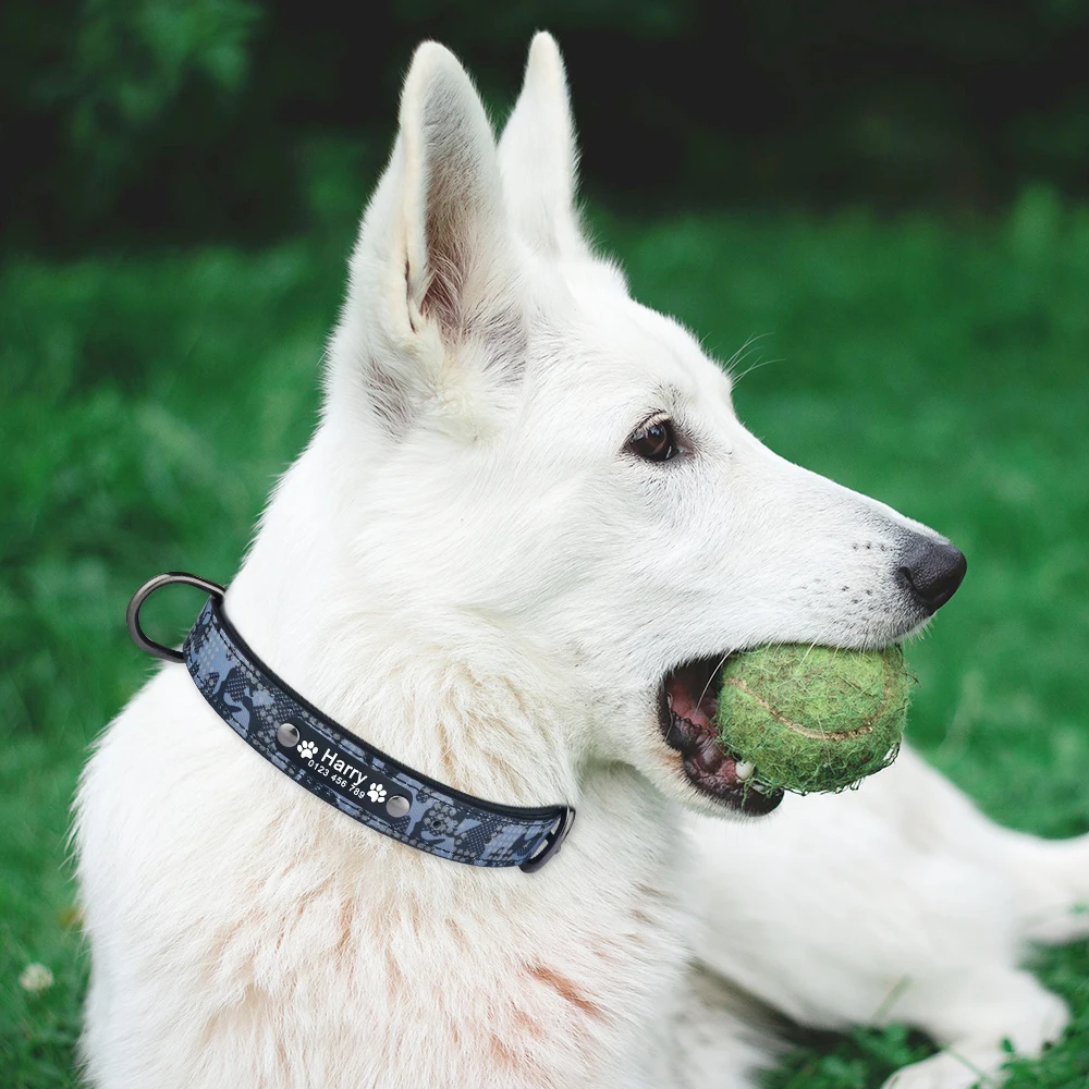 

Adjustable Nylon Products Dog Collars Custom Engraved Name ID Tag Personalized Dog Collar Puppy Unisex Medium Large Dogs Collar