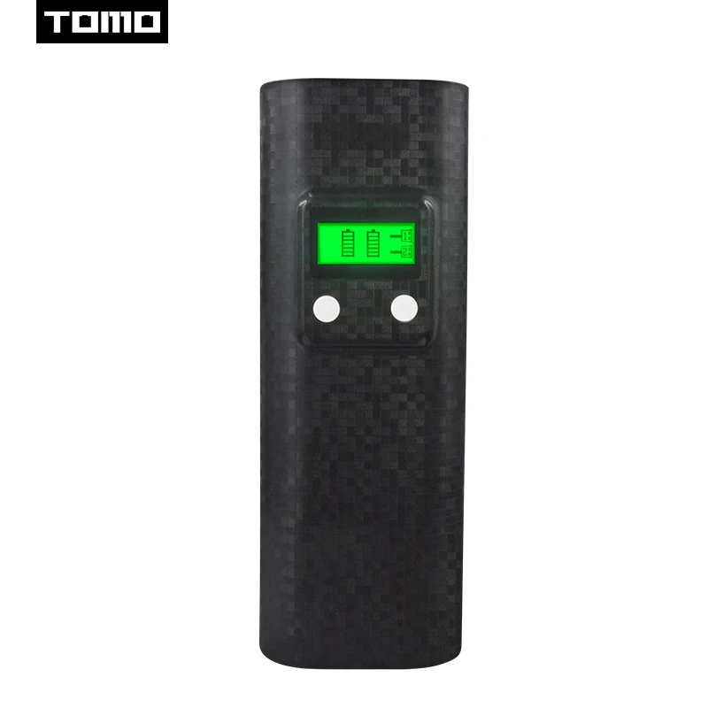 Black no battery TOMO flash light 18650 зарядное устройство светодиодный дисплей заряда батареи powerbank K2 - Цвет: Black no battery