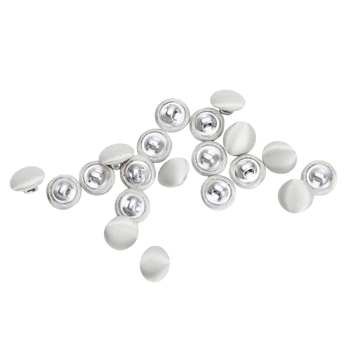 20 набор гладких пуговиц на металлической основе, покрытых атласом для смокинговых костюмов, платьев, блузок, пальто и обивки, 10 мм, для свадебных платьев.