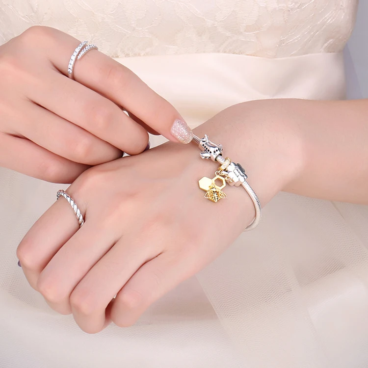 JewelryPalace Винтаж 925 пробы серебро удачи четыре листа клевера очарование бусинами Fit Браслеты Новая горячая Распродажа для Для женщин Подарки