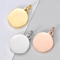 30pcslot mirror polished real stainless steel charms round pendants 3 colors for diy jewelry making accessories