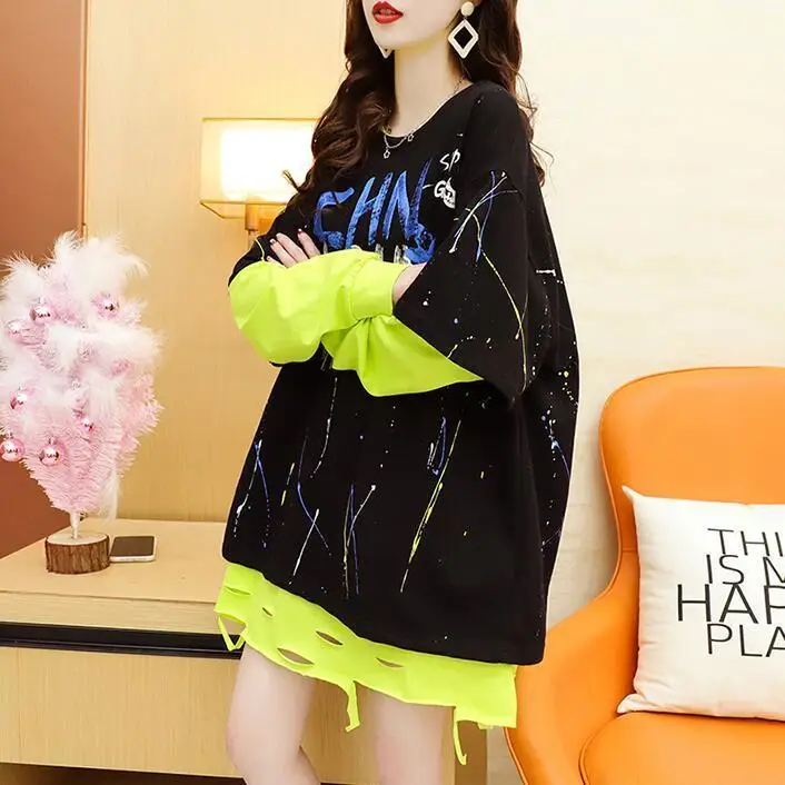 

With cotton large size vests tide spring and autumn new Korean style Joker foreign style age reduction jacket two-piece set 2021