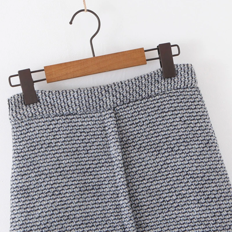 2019 New Design Women Autumn Winter Shirt SKirt High Waist Irregular Hem Female Skirts Plaid | Женская одежда