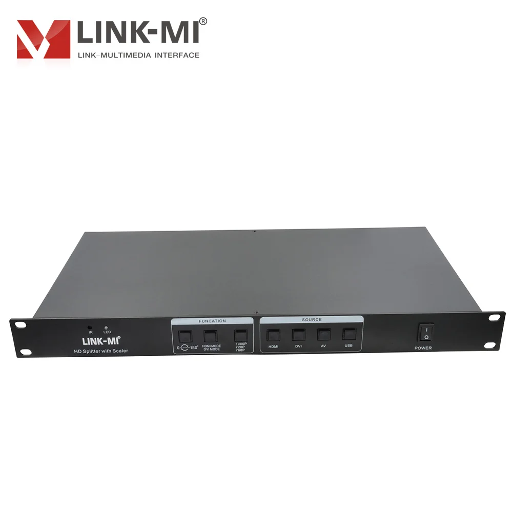 Фото Разветвитель 4x9 HD LINK-MI дюйма, с масштабированием, HDMI + AV + VGA + USB входы, 9 выходов HDMI, поддержка переворота на 180 градусов №3