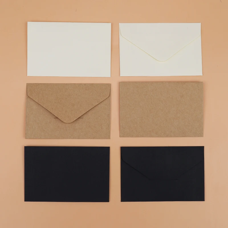 

20/40/80PCS Classical White Black Kraft Blank Mini Paper Invitation Envelope Gift Envelope Window Envelopes Wedding Mailers