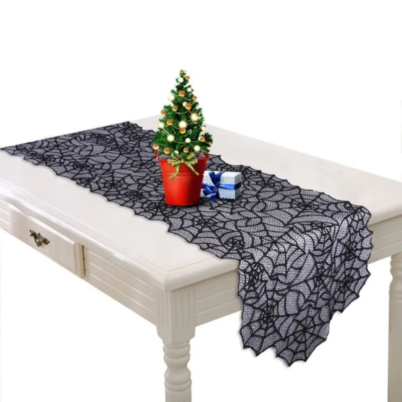 1 шт. украшение на Хэллоуин кружевная трикотажная скатерть с паутиной Настольная