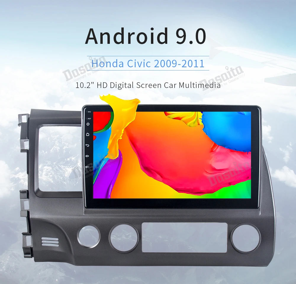 Dasaita 10," Android 9,0 Автомобильный gps радио плеер для Honda Civic 2006-2011 с восьмиядерным процессором 4 Гб+ 32 ГБ авто стерео Мультимедиа