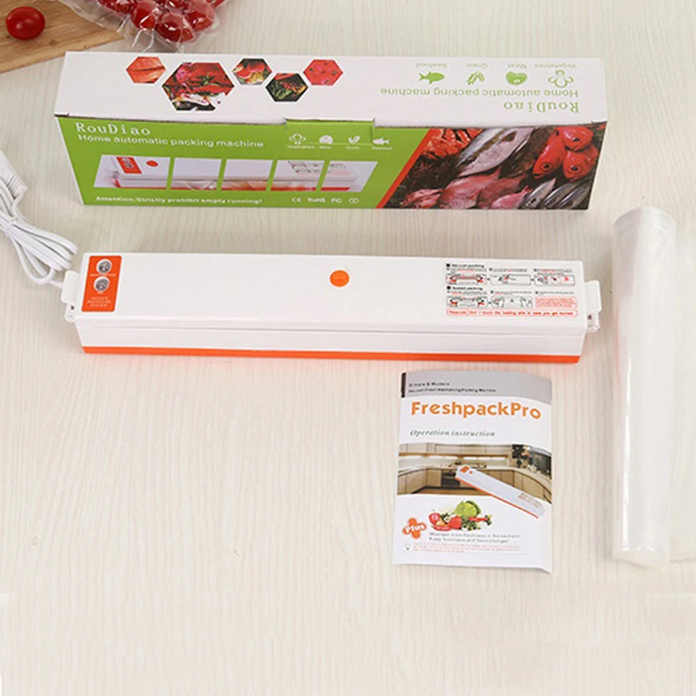 

220V/110V Electric Vacuum Sealer Packaging Machine Home Kitchen Including 10pcs Food Saver Bags Commercial Vacuum Food Sealing