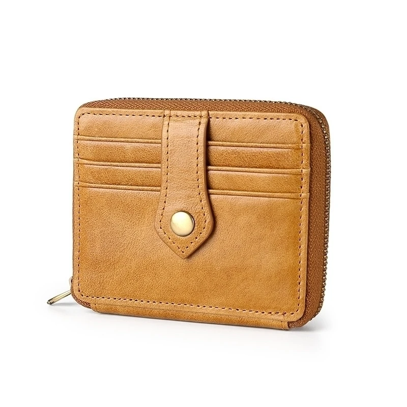 Верхний слой из воловьей кожи Rfid Противоугонный Кошелек для монет кожа Маленький